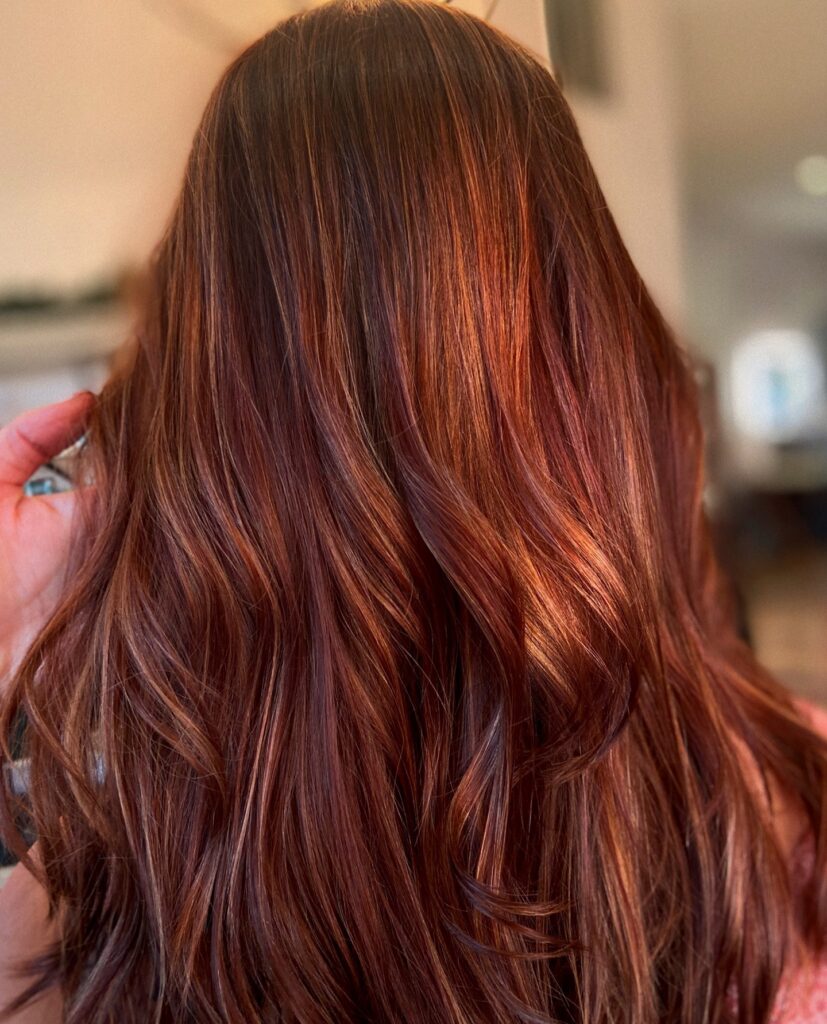 35 Reddish Brown Hair Color Ideas to Try in 2024 18 Brown Hair with Red and Copper Highlights