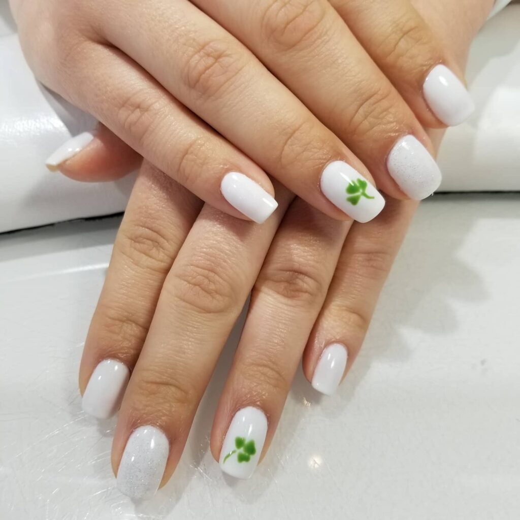 35 Latest St Patrick's Day Nail Designs To Try In 2024! 12 Clovers on White