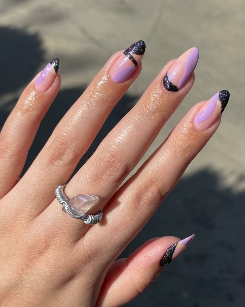 Discover 35 Lovely Lilac Nail Designs to Try in 2024 41 Half-n-Half