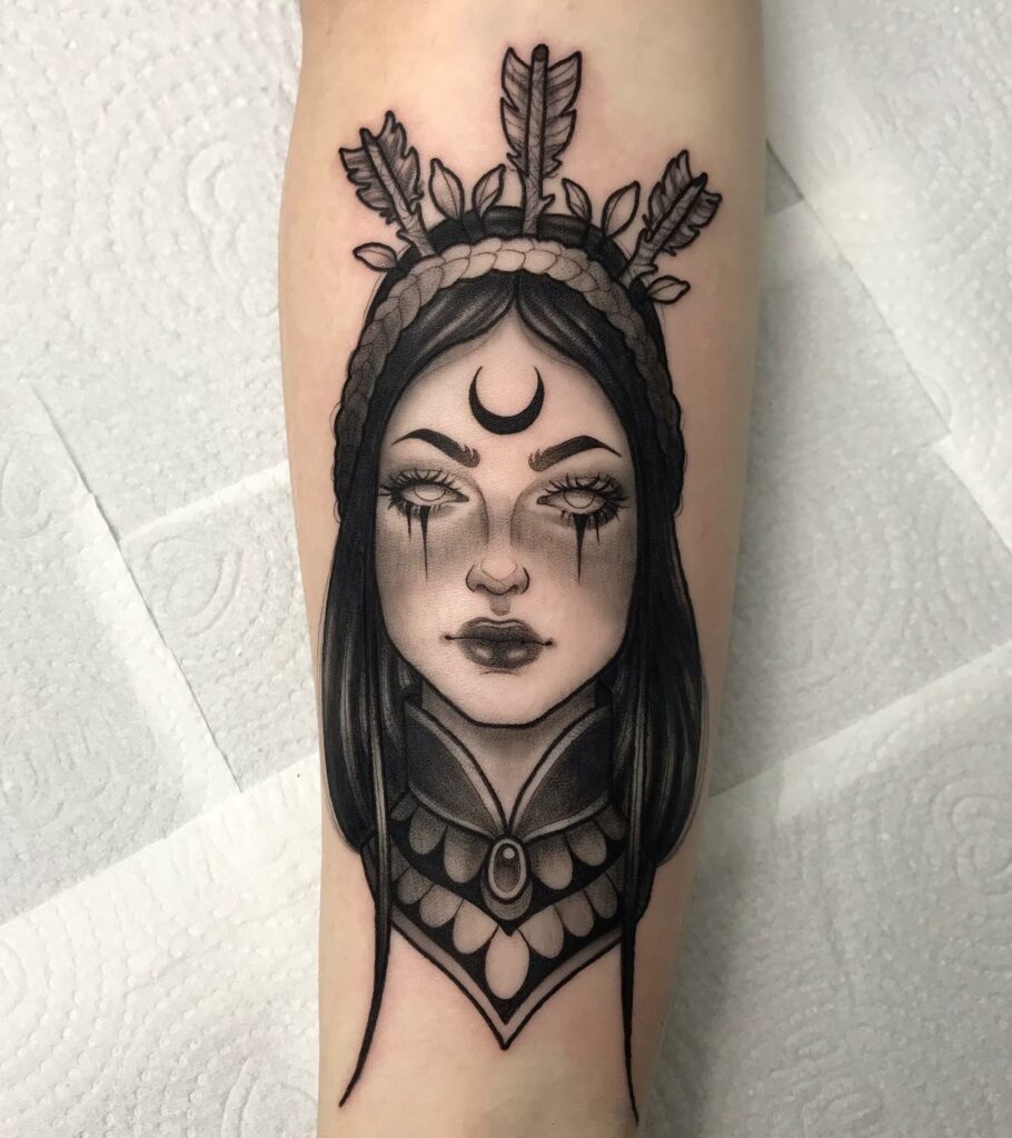 THE ULTIMATE GUIDE TO GREEK MYTHOLOGY TATTOOS - UPDATED FOR 2024 17 Selene Tattoos