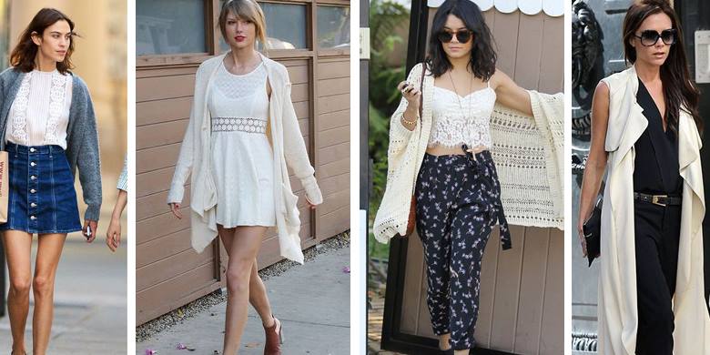 10 Style Tips on How to Wear a Long Cardigan 17 Celebrities wear long cardigans in spring/summer: Alexa Chung, Taylor Swift, Selena Gomez, Victoria Beckham