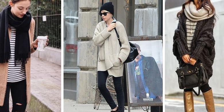 10 Style Tips on How to Wear a Long Cardigan 19 Three women show off their long cardigan outfits for autumn/winter