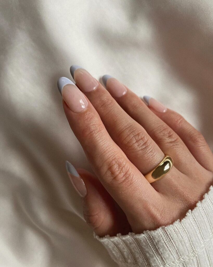 Embrace Neutrals with 35 Grey Nail Designs for 2024 35 Grey French Tip Manicure