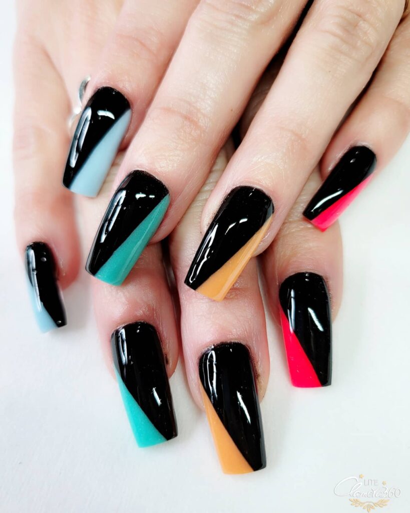 40 Latest Black Coffin Nail Designs To Try In 2024! 42 A Speck Of Neon