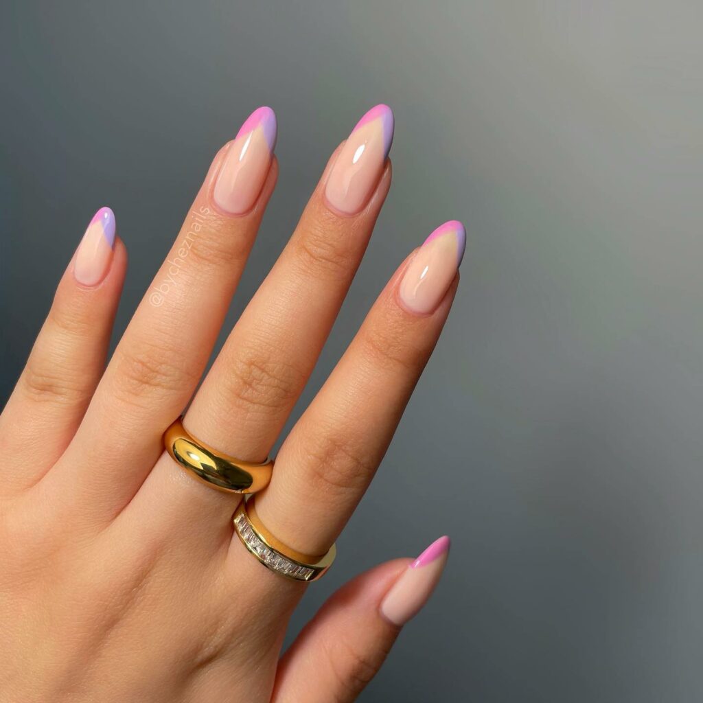 30 Latest Pink And Purple Nail Designs To Try In 2024! 28 Pink And Purple V Tip Nail