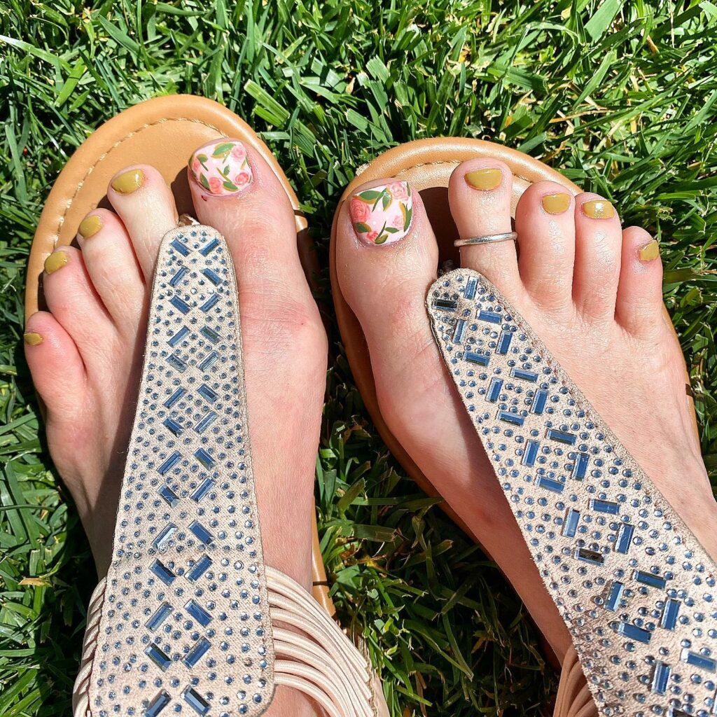35 White Pedicure Ideas for a Chic Look in 2024 14 A Botanical Wonderland