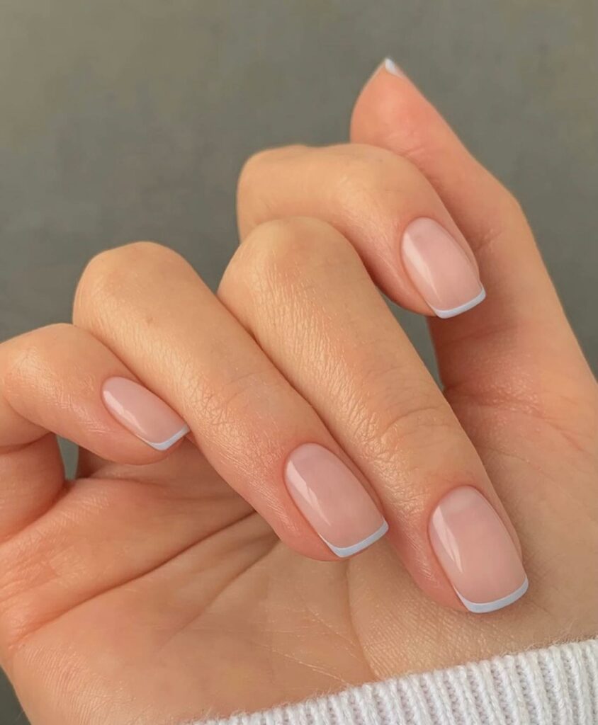 20 Latest Minimalist Nail Ideas To Try In 2024! 20 Minimalist Nails With Thin Blue French