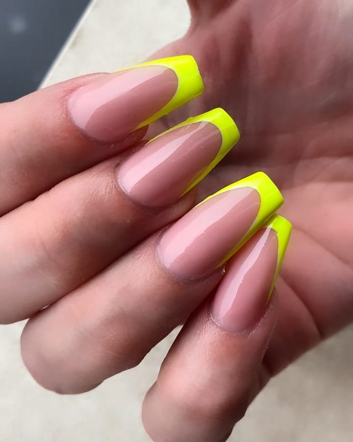 20 Latest Neon Yellow Nail Ideas To Try In 2024! 14 A Touch Of Neon Yellow