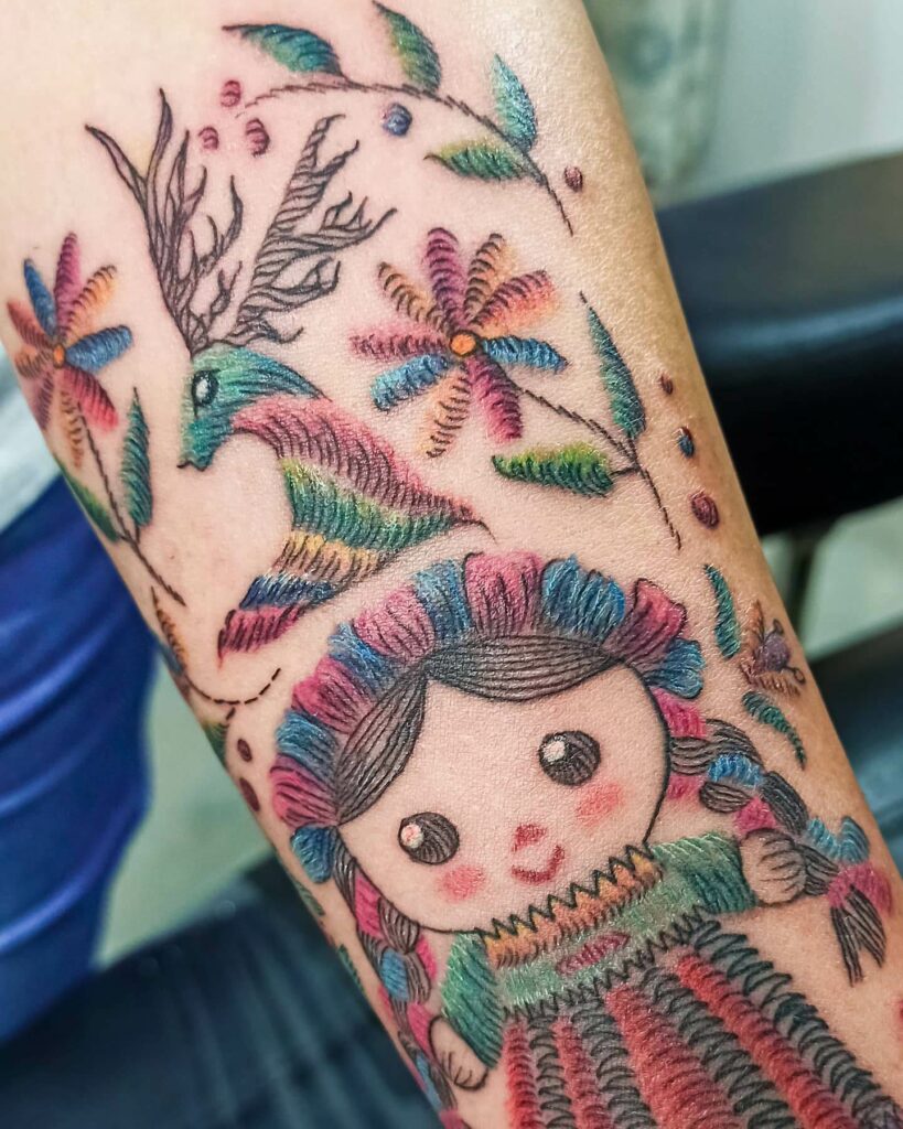 11+ Mexican Embroidery tattoo Ideas That Will Blow Your Mind! 14 That Child-like Wonder Tattoo