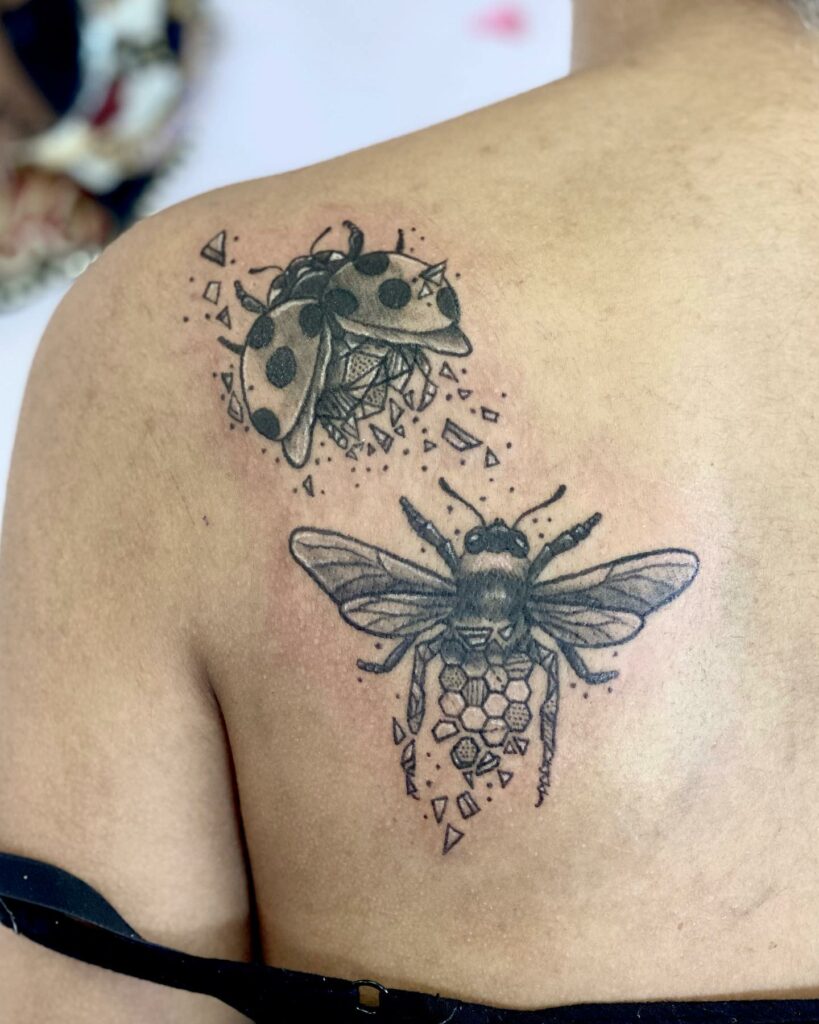 10 Best Ladybug Tattoo Ideas In 2024! 23 Geometric Ladybird Designs