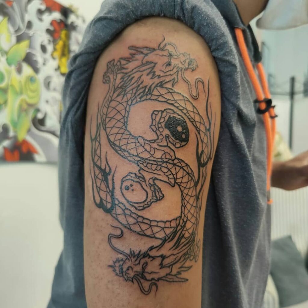 20+ BEST DRAGON TATTOO FOR MEN - UPDATED FOR 2024 21 Yin Yang Dragon Tattoo