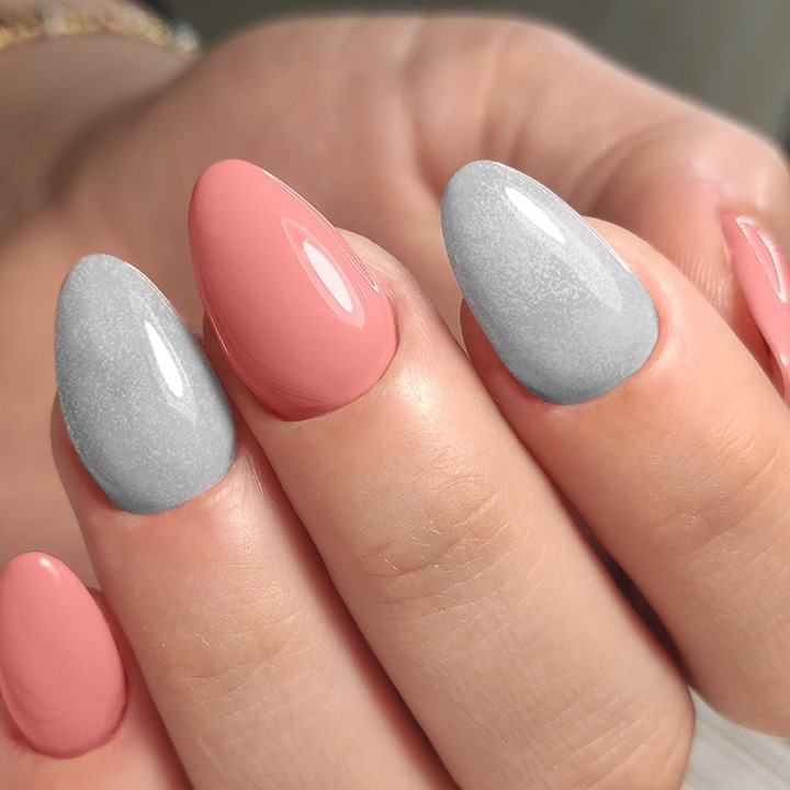 Embrace Neutrals with 35 Grey Nail Designs for 2024 27 Pink and Grey Nails