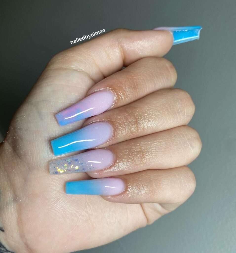 40 Latest Cotton Candy Nail Designs To Try In 2023! 28 Cotton Candy Coffin Nails With Glitters