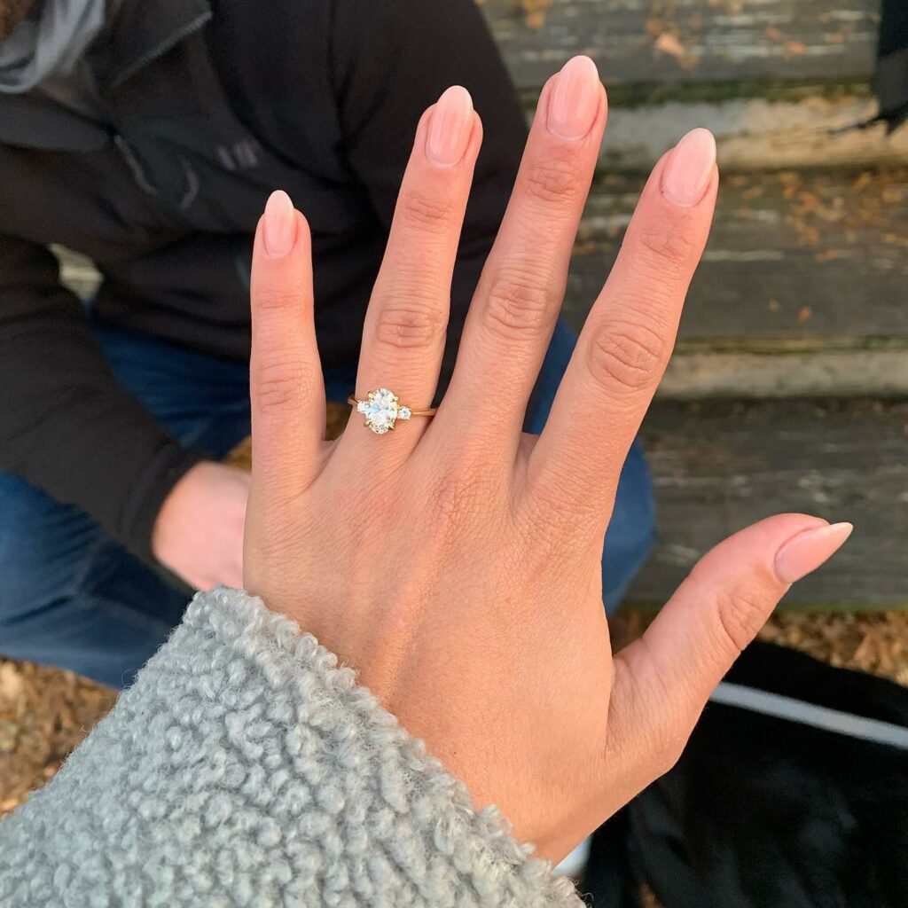 22 Latest Engagement Nail Designs To Try In 2024! 32 Almond Nude Engagement Nail
