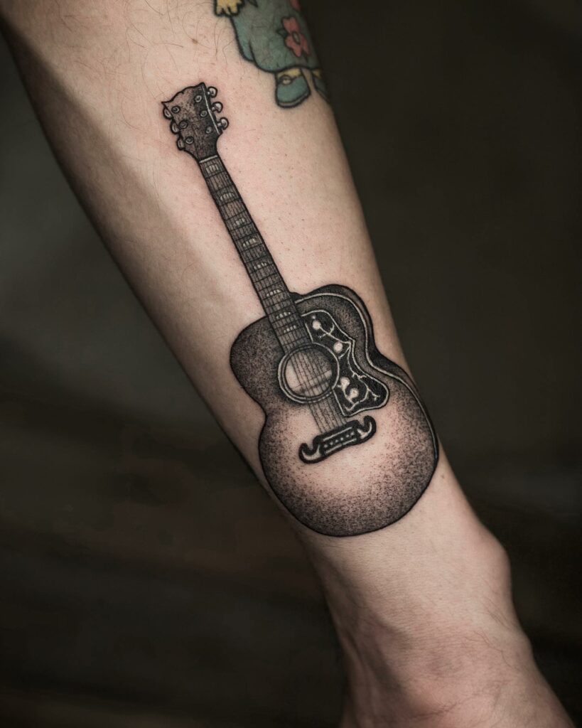 11+ Simple Guitar Tattoo Designs That Will Blow Your Mind! 17 Acoustic Guitar Tattoos