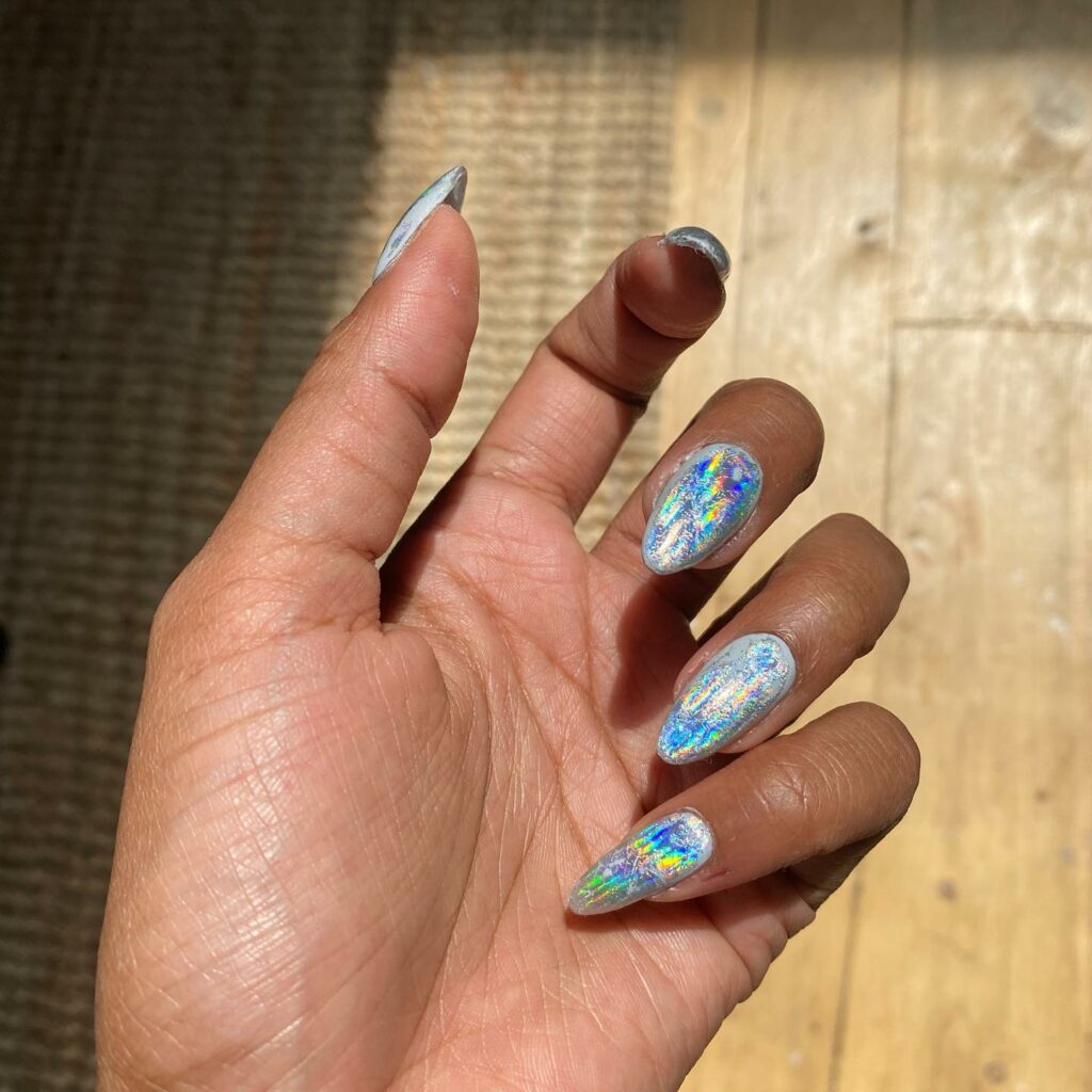 Shimmer with 30 Holographic Nail Designs in 2024 32 Mermaid Inspired Holographic Nail