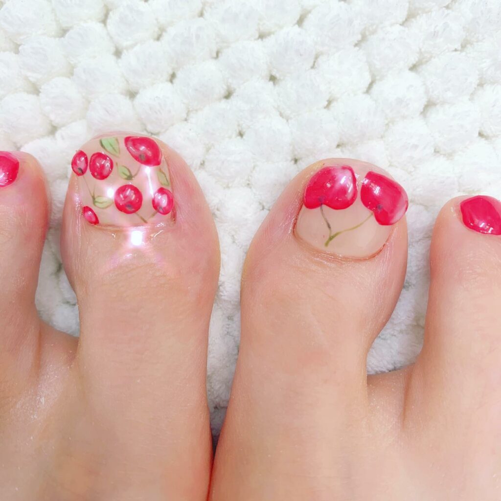 Feel Fruity with 25 Cherry Toenail Pedicure Ideas for 2024 15 Huge Cherry Nail Art Design