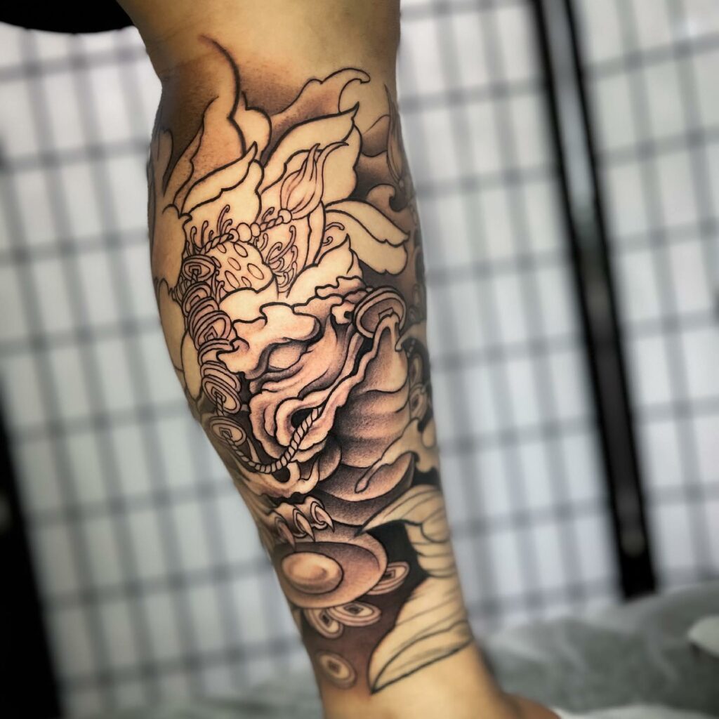 JAPANESE TATTOOS: HISTORY, MEANINGS, SYMBOLISM & DESIGNS 18 Japanese Calf Tattoo