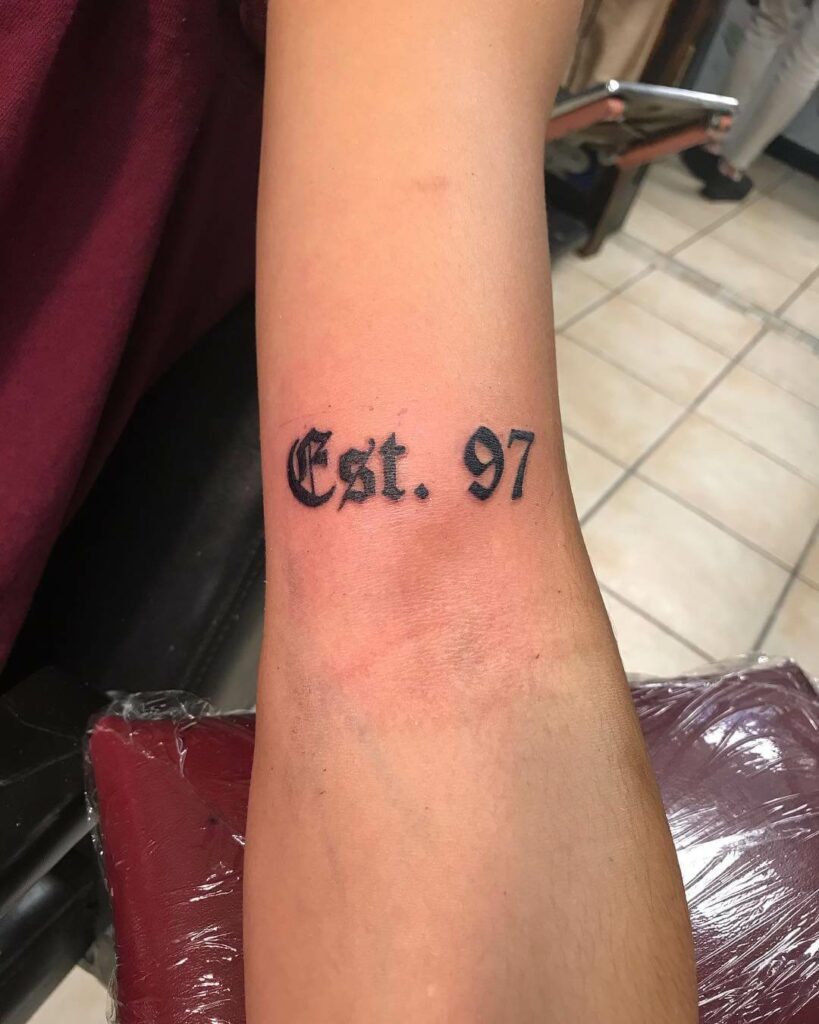 11+ Est 1997 Tattoo Ideas That Will Blow Your Mind! 15 1997 Est Tattoos Above The Elbow
