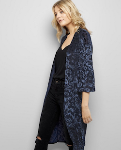 2 Velvet Blue Kimono Jacket