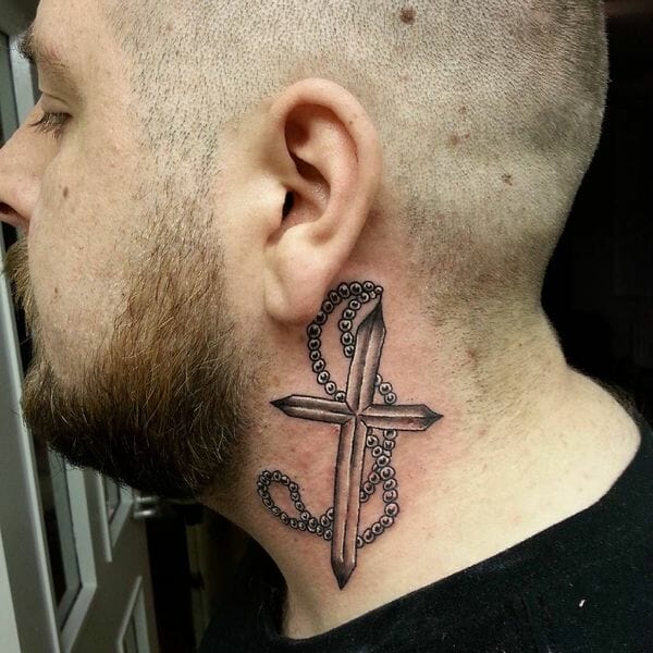 33 Latest Cross Tattoos To Inspire You In 2024! 14 Cool Cross Neck Tattoo