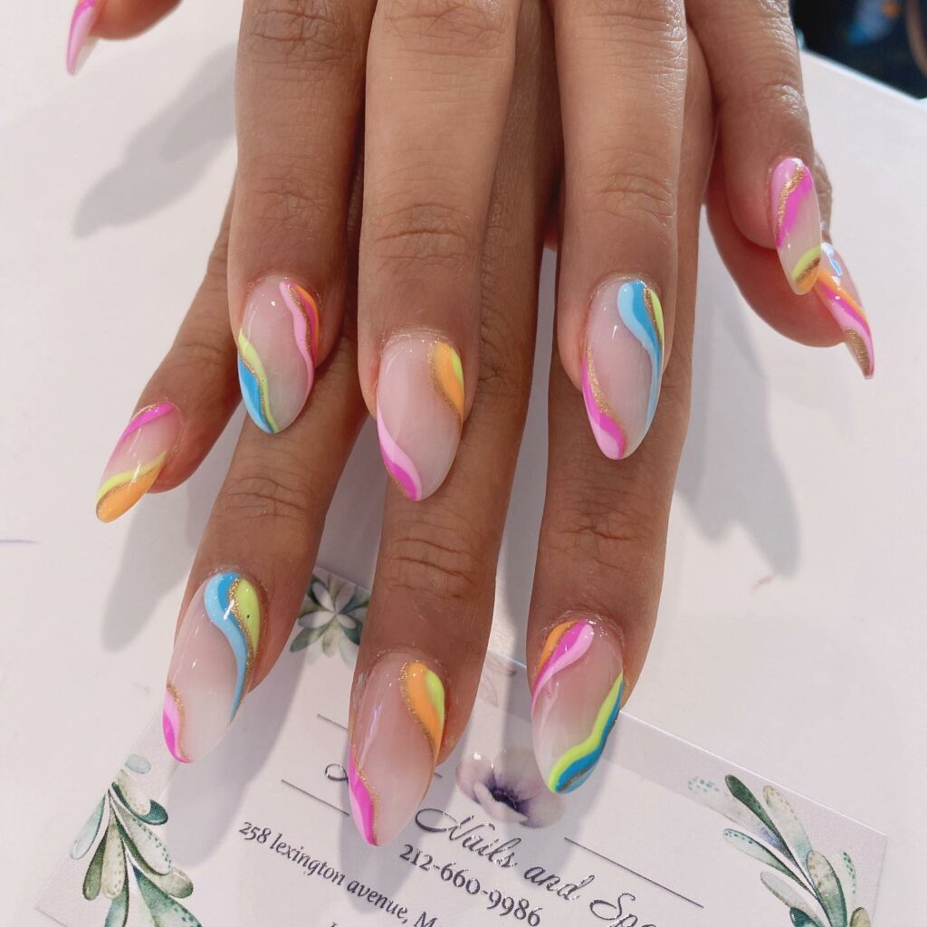 Get Swirly with 35 Swirl Nails Ideas for 2024 28 Pastel Rainbow Swirl Nail Design