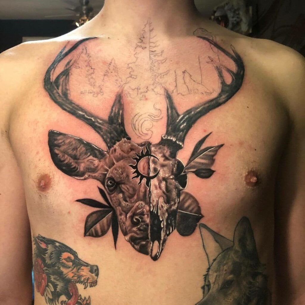 17+ Chest Piece Tattoo Ideas That Will Blow Your Mind! 24 Skull Chest Piece Tattoo
