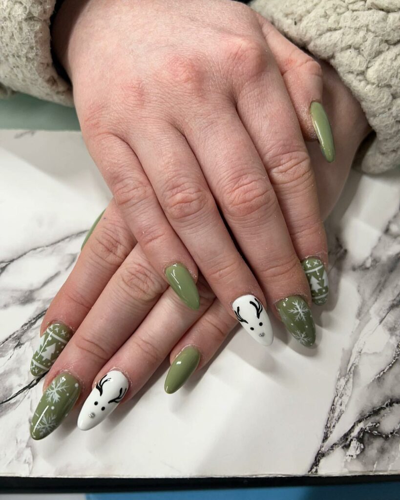 Get Festive with 25 Green Christmas Nail Ideas in 2024 35 Subtle Sage Green Christmas Nails
