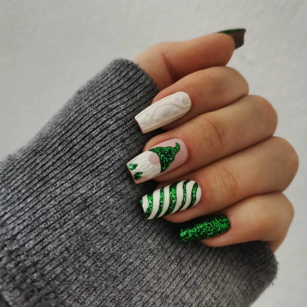 Get Festive with 25 Green Christmas Nail Ideas in 2024 36 Dazzling Glitter on Green Christmas Nails