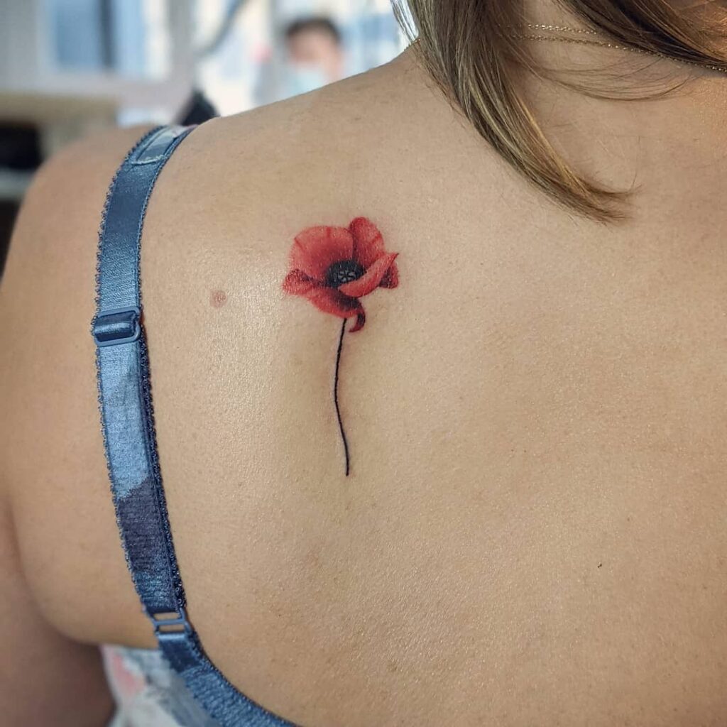 POPPY FLOWER TATTOOS: AN ACCURATE GUIDE TO THEIR MEANINGS 22 Small Poppy Tattoo