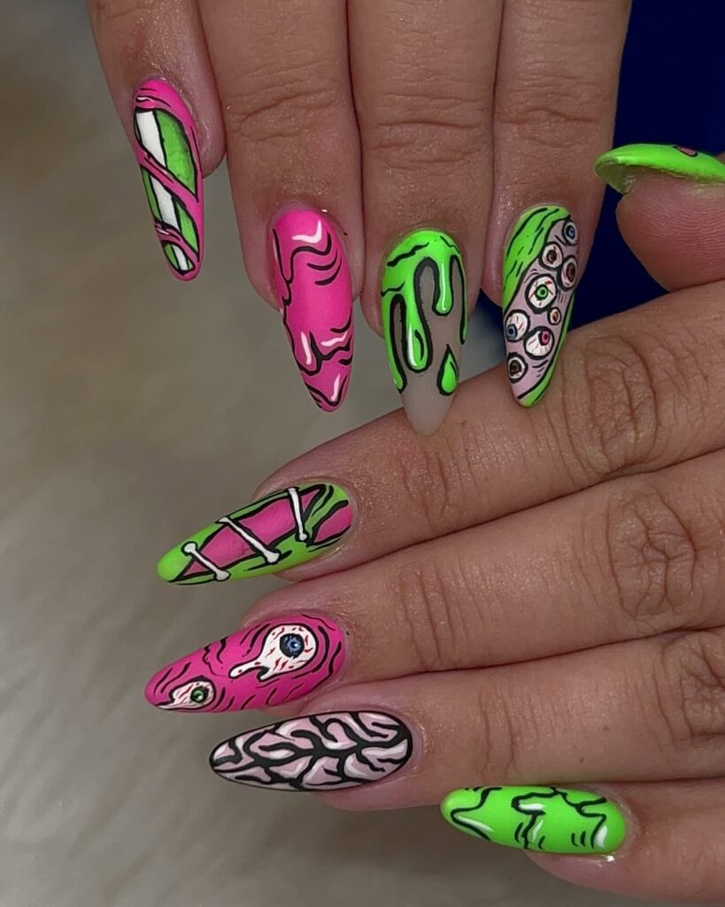 44 Latest Pop Art Nail Designs To Try In 2024! 31 Gore Pop Art Nail Creations