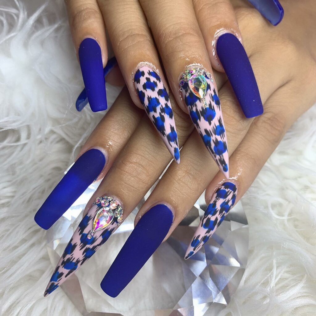 21 Latest Matte Blue Nail Ideas For 2024! 24