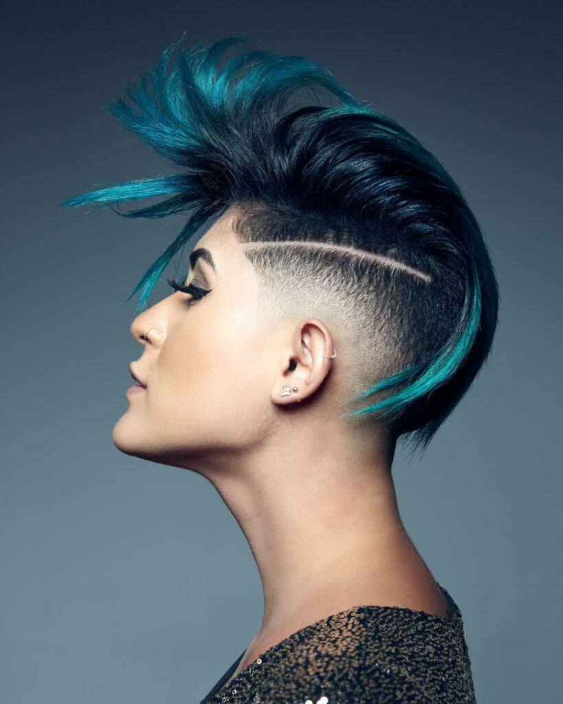 35 Short-Sided Shaved Female Hairstyles to Flaunt Your Boldness in 2024 24 Punk Mohawk