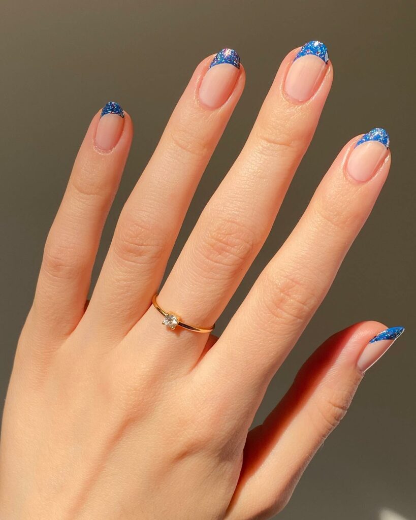 Check Out 30 Glitter French Tip Nail Designs of 2024 36 Make A Splash With Aqua Outline