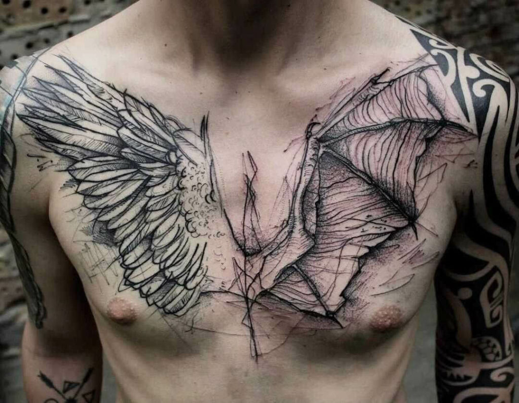 11+ Chest Wing Tattoo Ideas That Will Blow Your Mind! 17 Larger Angel Wing Tattoos Done On The Chest