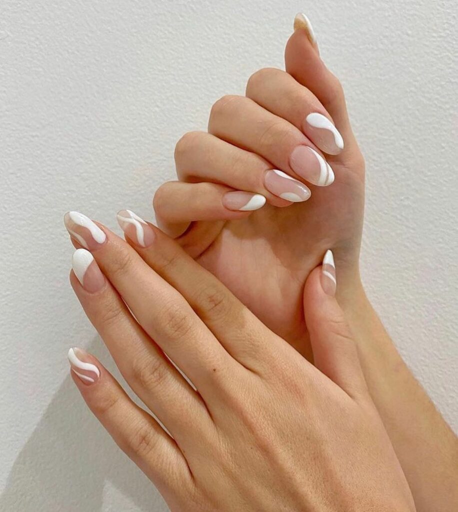 28 Latest Nude And White Nail Designs To Try in 2024! 30 Nude And White Abstract Nails