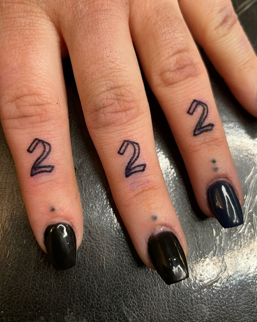 11+ 222 Tattoo Ideas That Will Blow Your Mind! 18 222 Finger Tattoo