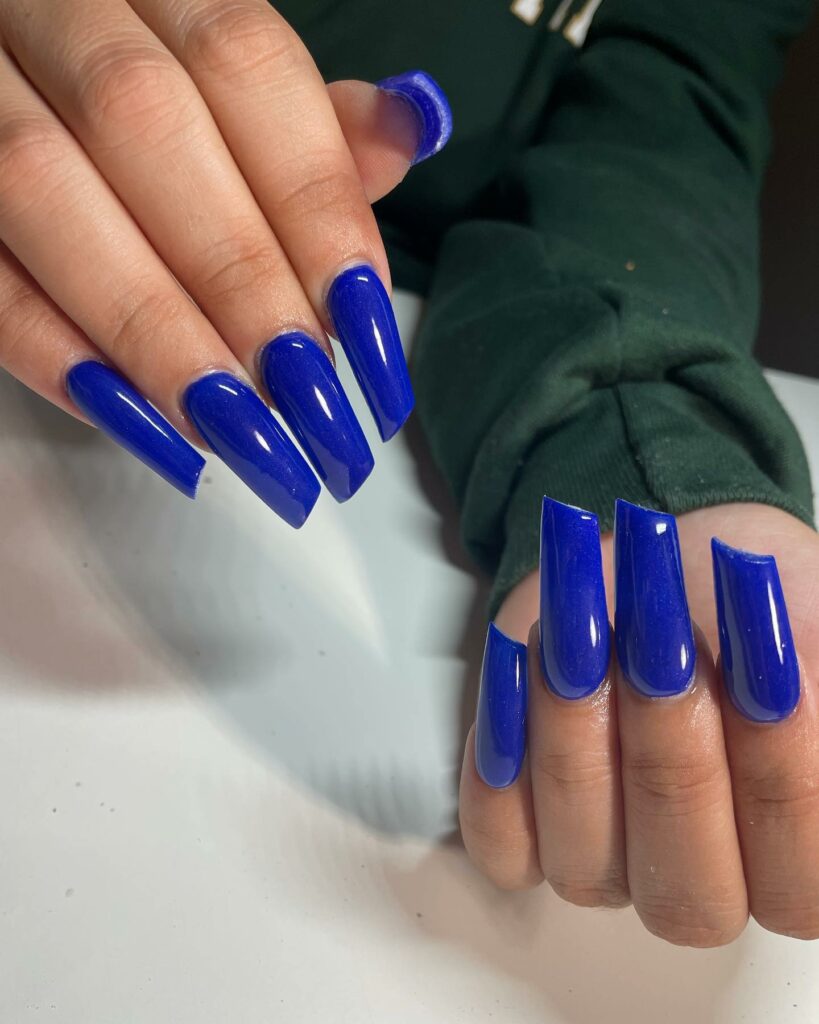15 Latest Lipstick Shape Nail Ideas To Try In 2024! 16 Blue Lipstick Shape Nails