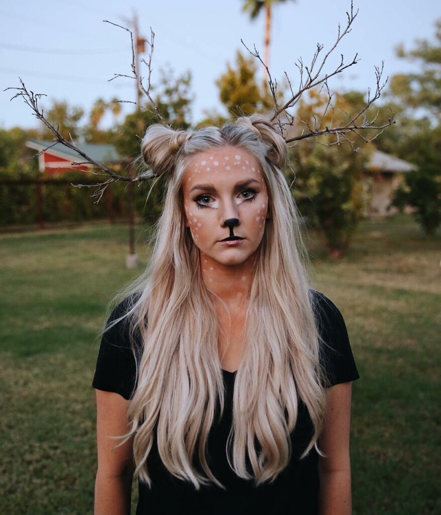 30 Spooky Halloween Hairstyles Ideas to Experiment with in 2024 26 The Cuter Half-Space Buns