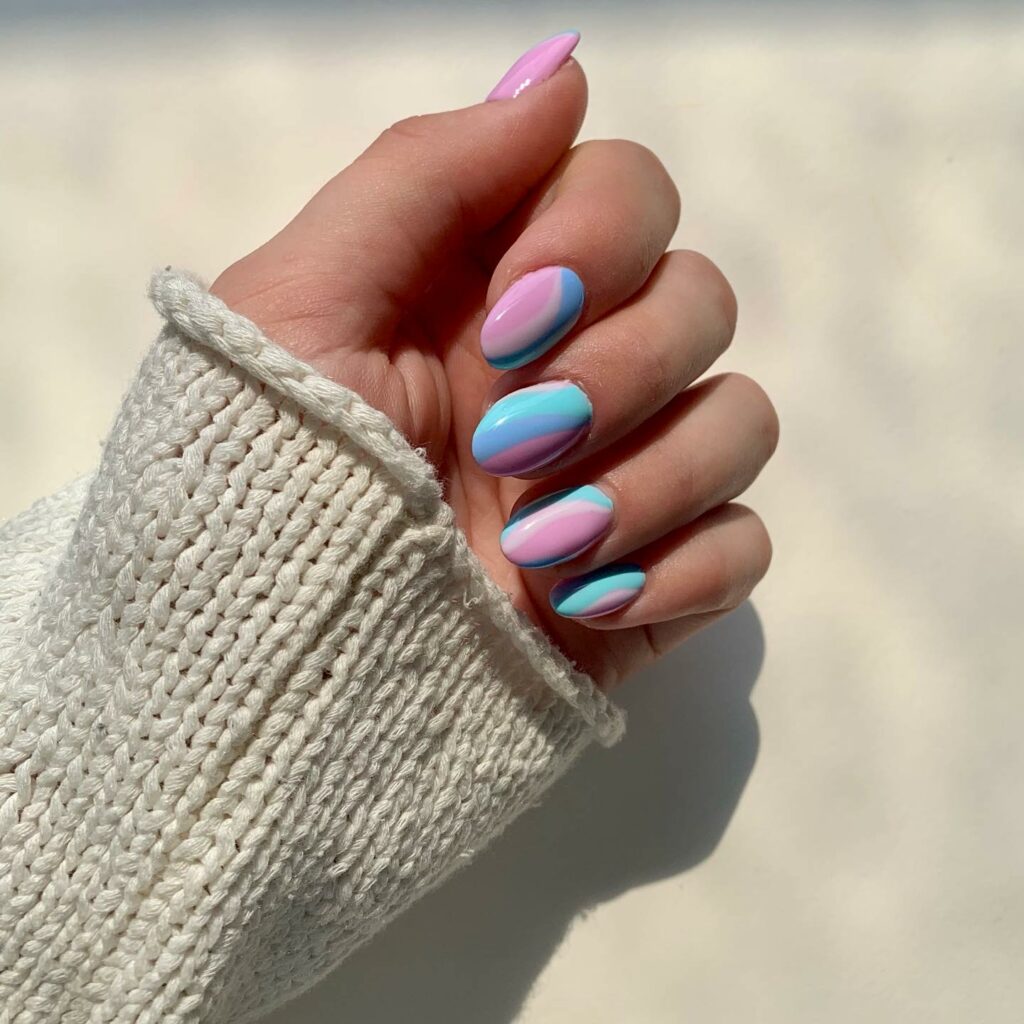 40 Latest Cotton Candy Nail Designs To Try In 2023! 16 Short Round Cotton Candy Nails
