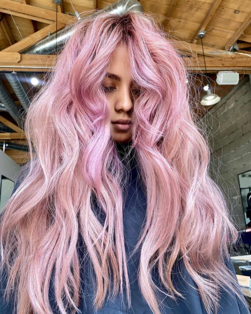 24 Stylish E-Girl Hair Ideas to Experiment with in 2024 16 Pastel Pink and Shadow Roots