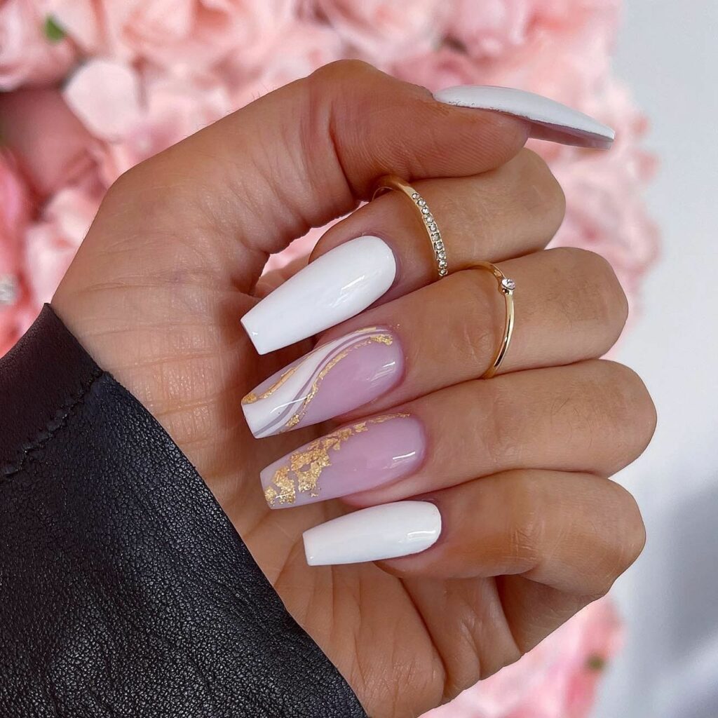 30 Latest White And Gold Nail Ideas To Try In 2024! 19 Simplicity Speaks