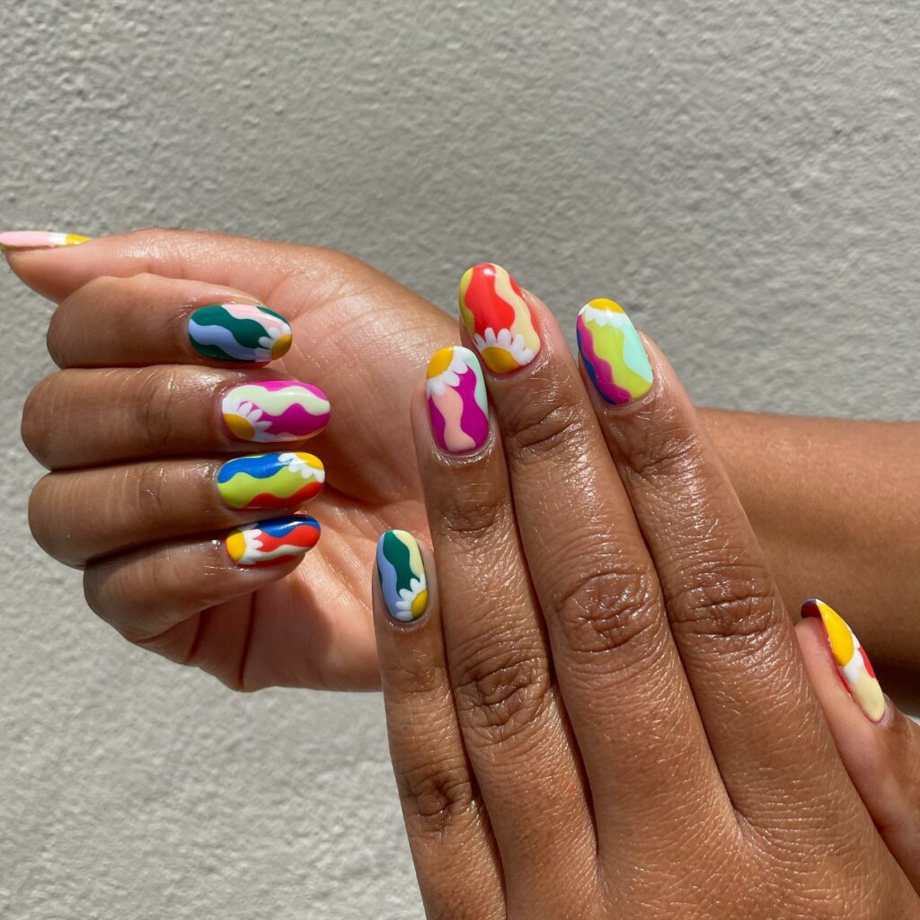 20 BEST 70S NAIL DESIGNS TO TRY IN 2024! 29 70s Groovy Inspired Nails