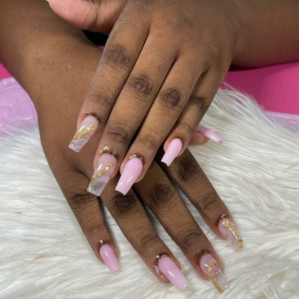 Discover 35 Pink Marble Nail Designs of 2024 42 Baby Pink Glitter