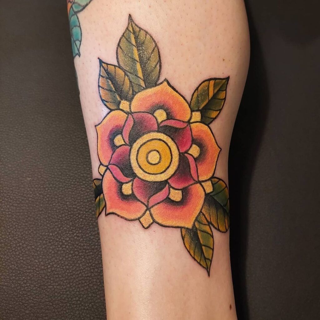 FLORAL TATTOO MEANINGS & 10 AMAZING DESIGNS TO INSPIRE YOU! 23 American Traditional Flower Tattoos