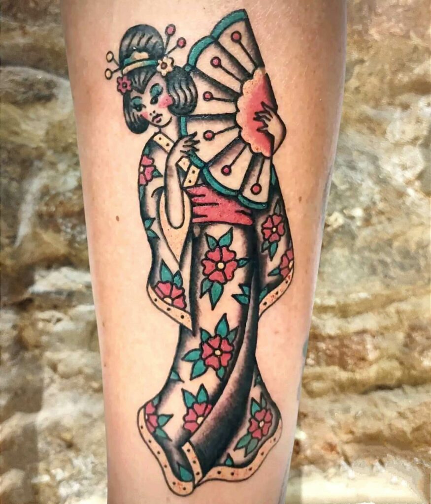 11+ Geisha Tattoo Sketch Ideas You’ll Have To See To Believe! 15 Traditional Colorful Geisha Tattoo Sketch With Kimono