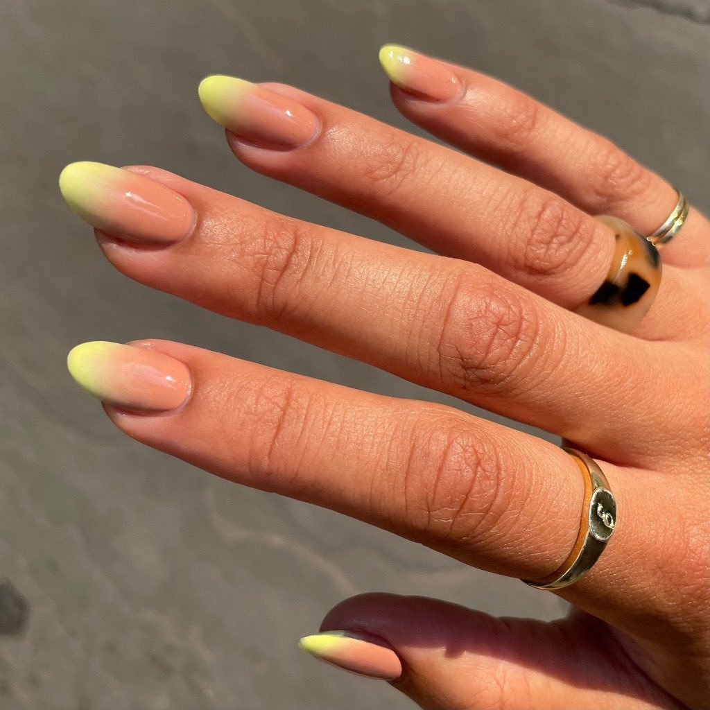 20 Latest Yellow Ombre Nail Ideas To Try In 2024! 19 Yellow And Nude Ombre Nails