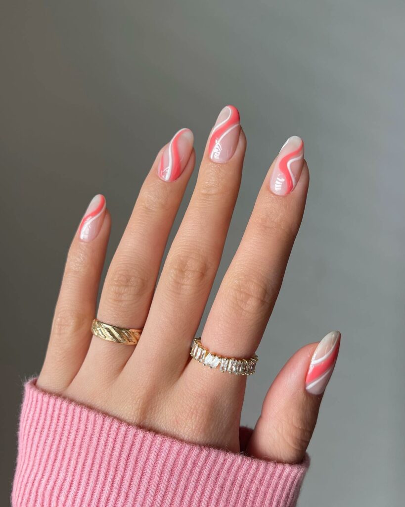 25 Latest White Swirl Nail Ideas In 2024! 19 White And Pink Swirl Nails