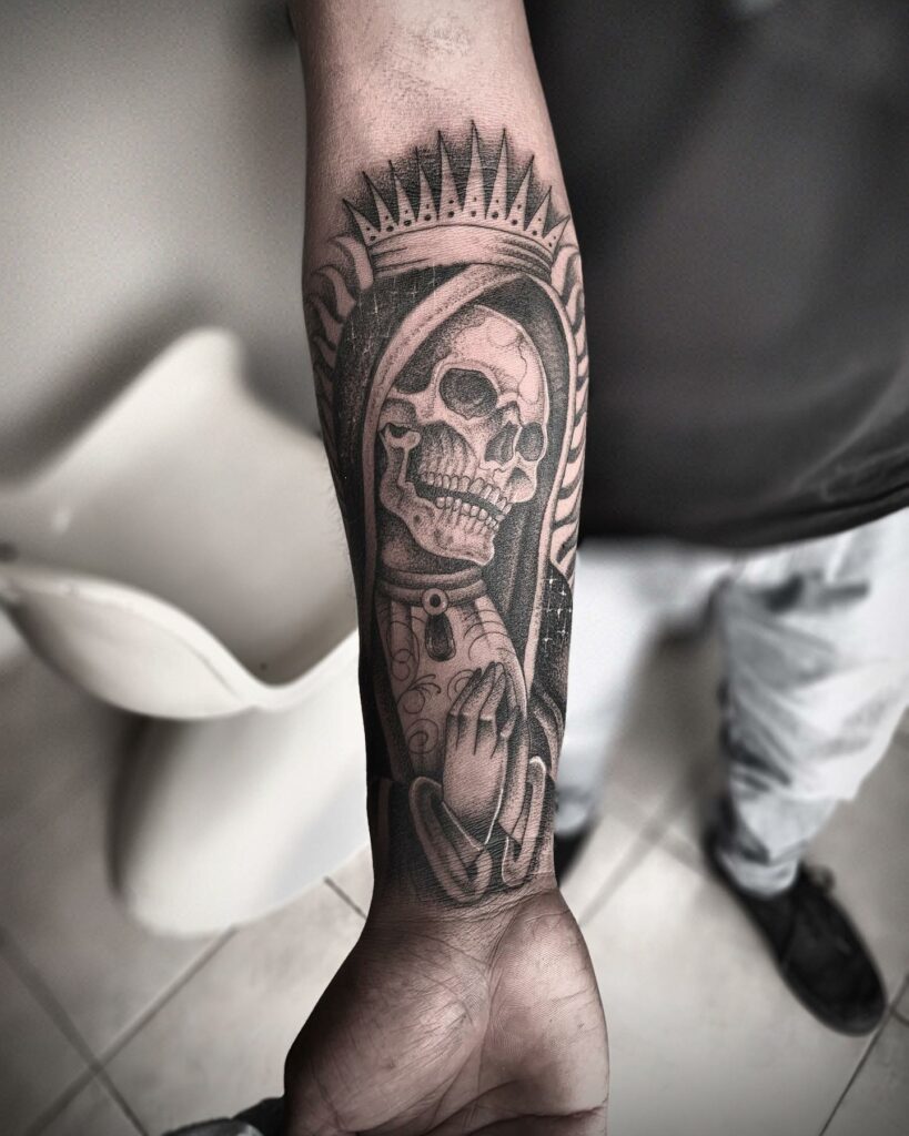 10 Best Santa Muerte Tattoo Designs In 2024 10 Santa Muerte Tattoo