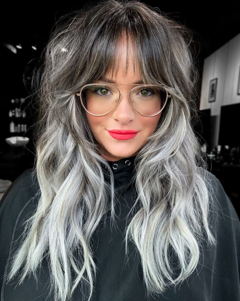 30 Medium Length Hairstyles Blonde Ideas to Try in 2024 39 Bi-Color Blonde with Bangs